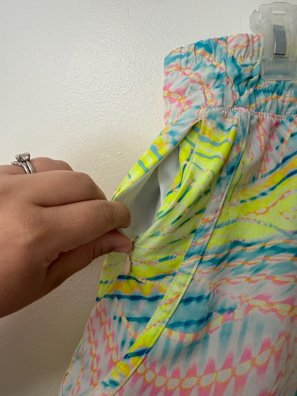 Women’s Neon Wave Printed Athletic Shorts - Picture 2 of 8
